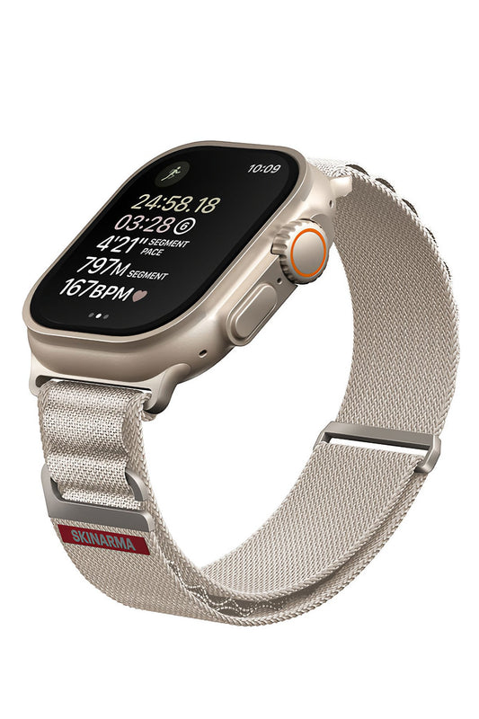 Apple Watch Uyumlu SkinArma Kobu Örme Kordon Krem