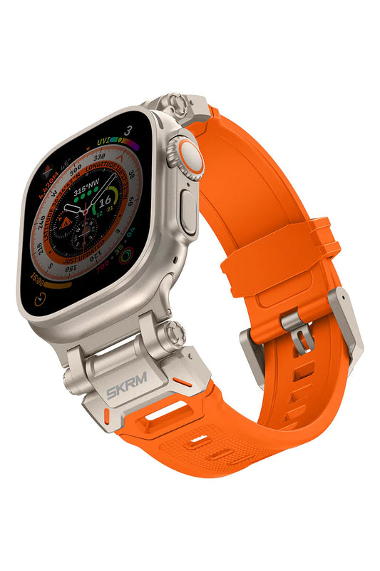 Apple Watch Uyumlu SkinArma Titon Silikon Kordon Turuncu