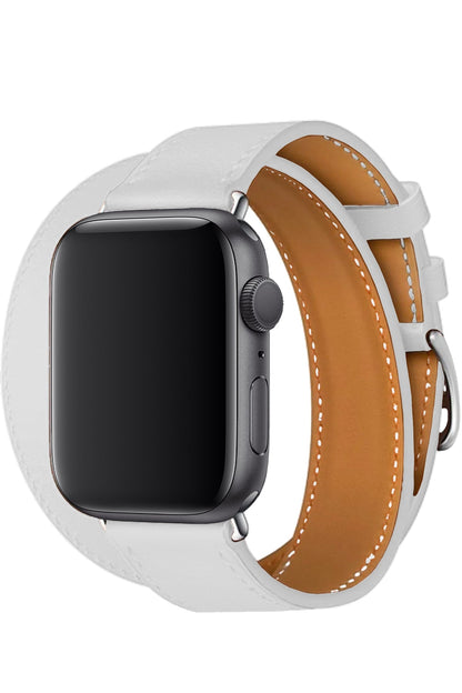 Apple Watch Uyumlu Spiralis Deri Kordon Snow