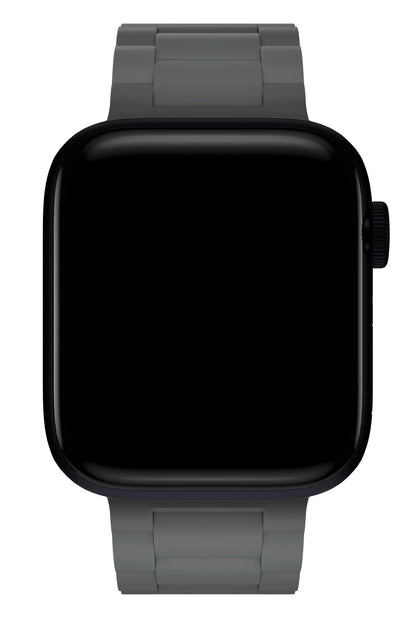 Apple Watch Uyumlu Soft Buckle Silikon Kordon Carbon Gray