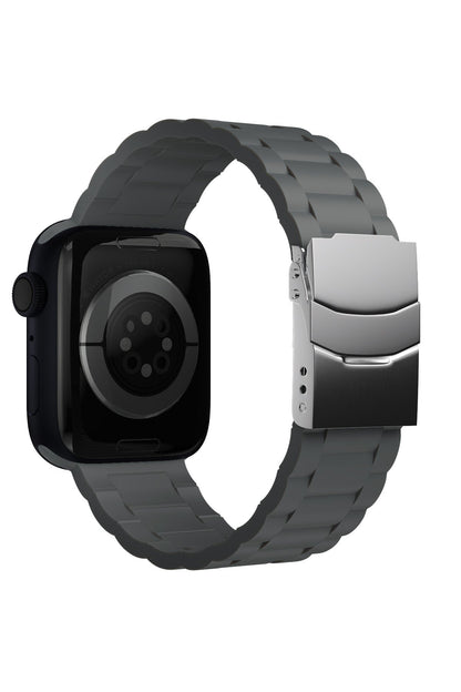 Apple Watch Uyumlu Soft Buckle Silikon Kordon Carbon Gray