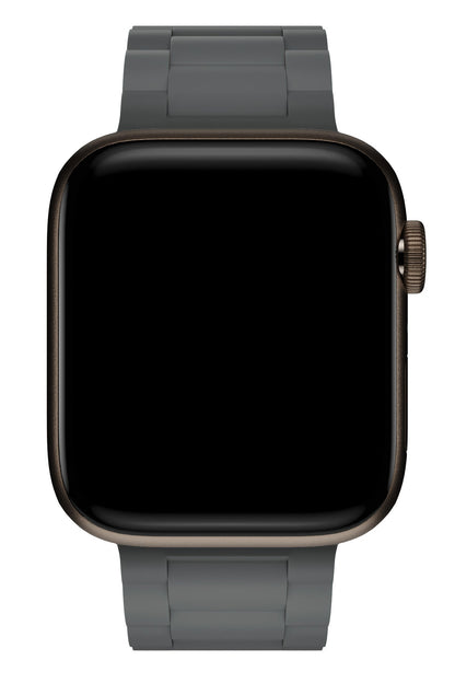 Apple Watch Uyumlu Soft Buckle Silikon Kordon Carbon Gray