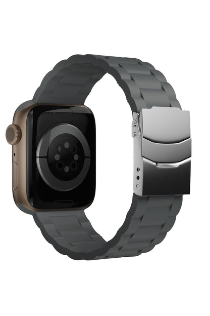 Apple Watch Uyumlu Soft Buckle Silikon Kordon Carbon Gray