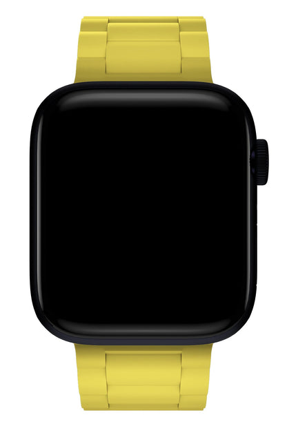 Apple Watch Uyumlu Soft Buckle Silikon Kordon Yellow Tan