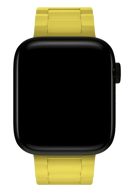 Apple Watch Uyumlu Soft Buckle Silikon Kordon Yellow Tan