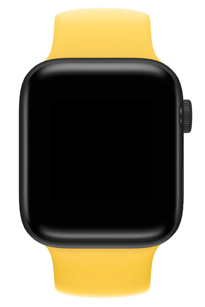 Apple Watch Uyumlu Solo Loop Silikon Kordon Altuni Sarı