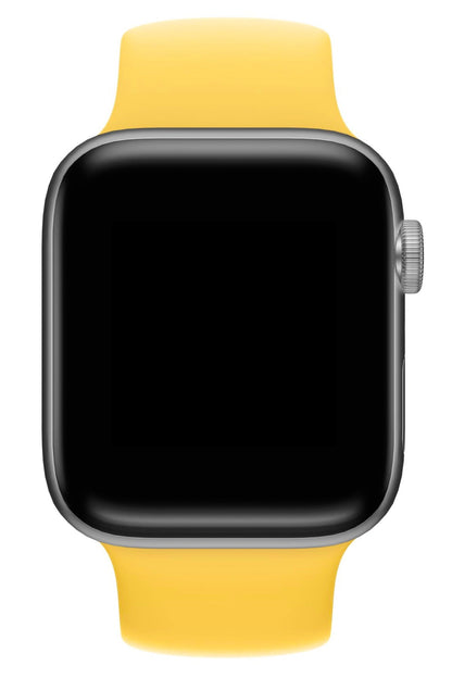 Apple Watch Uyumlu Solo Loop Silikon Kordon Altuni Sarı