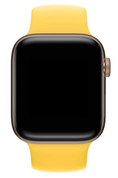 Apple Watch Uyumlu Solo Loop Silikon Kordon Altuni Sarı