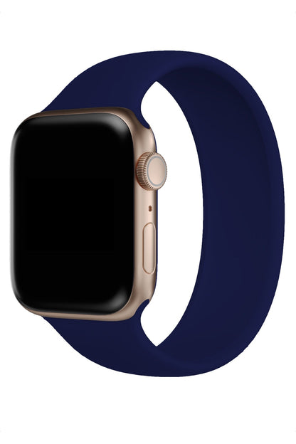 Apple Watch Uyumlu Solo Loop Silikon Kordon Gece Mavi
