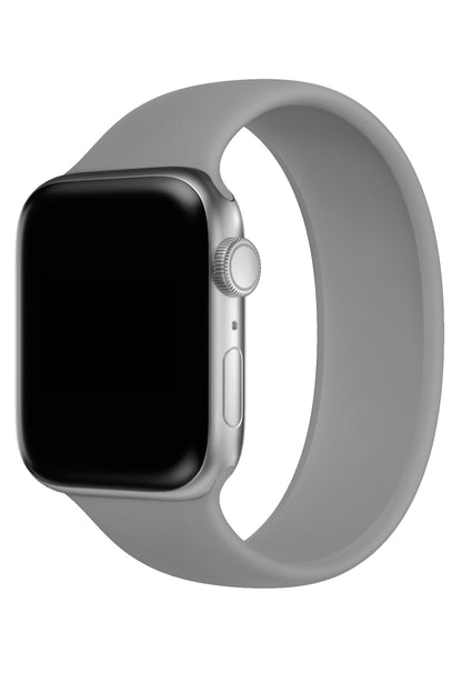 Apple Watch Uyumlu Solo Loop Silikon Kordon Gümüşi