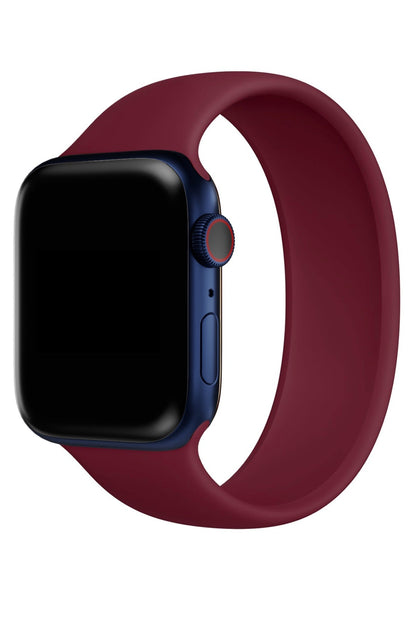 Apple Watch Uyumlu Solo Loop Silikon Kordon Sangria