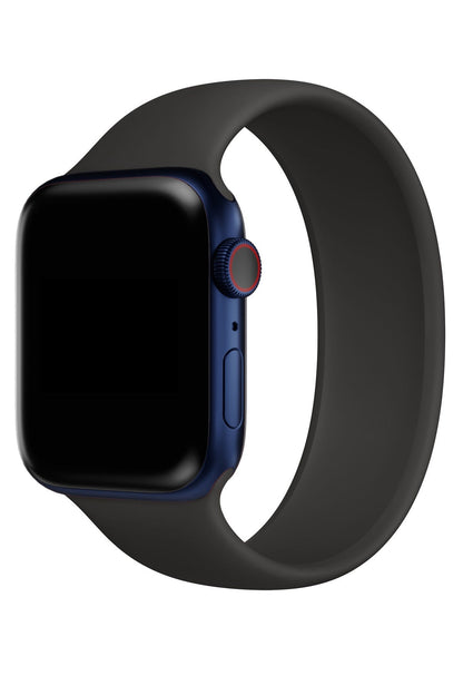 Apple Watch Uyumlu Solo Loop Silikon Kordon Siyah