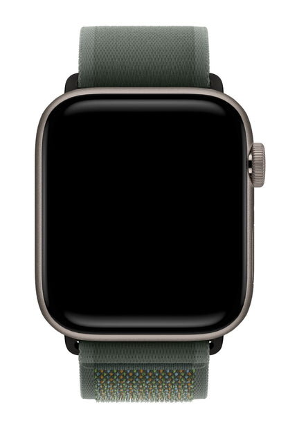Apple Watch Uyumlu Trail Loop Kordon Siyah Tokalı Greeni