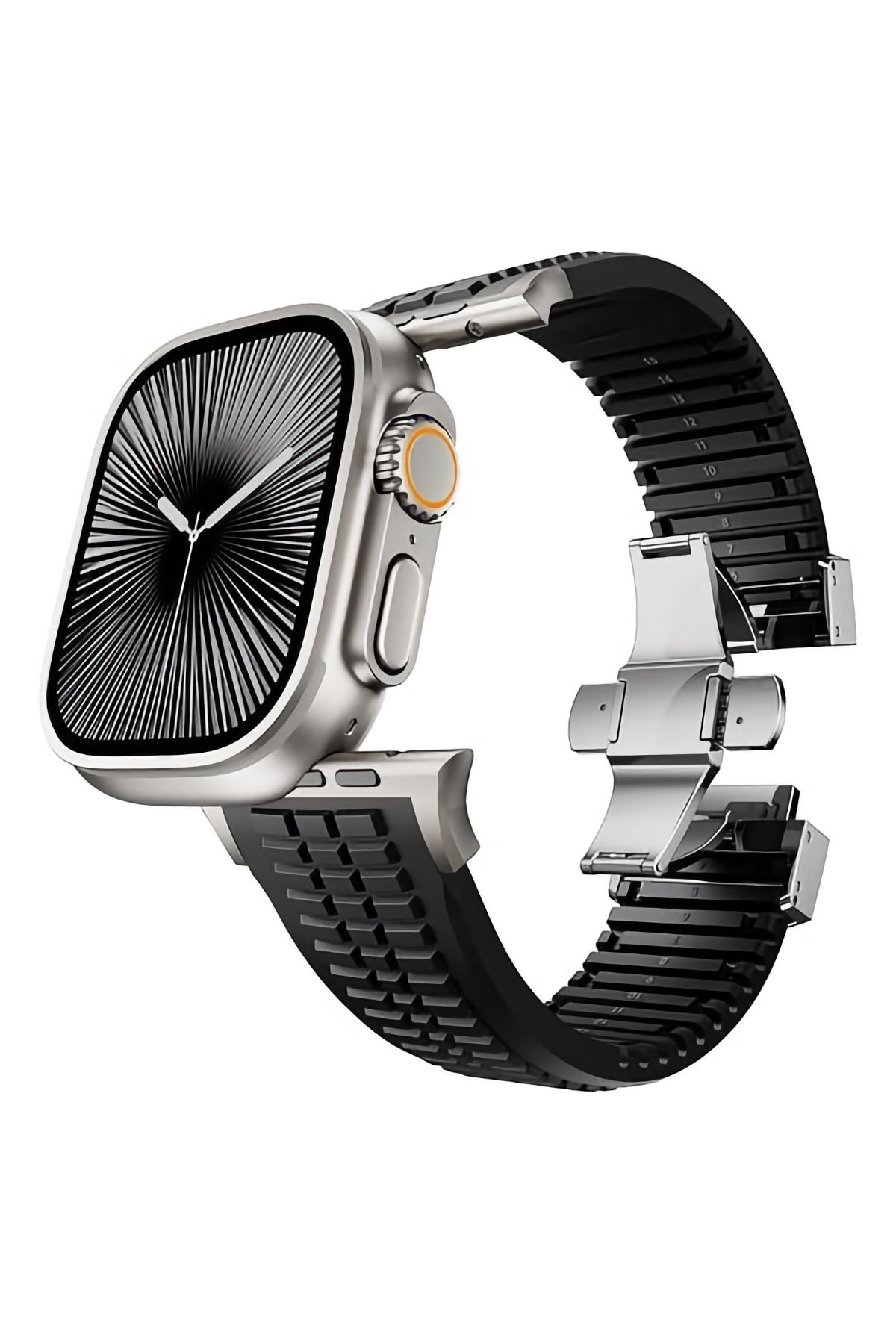Apple Watch / Ultra Uyumlu AquaLink Kordon Monolith Gümüş Toka