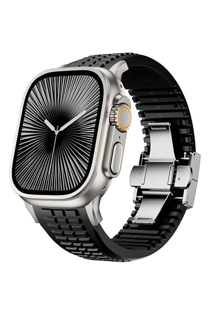 Apple Watch / Ultra Uyumlu AquaLink Kordon Monolith Gümüş Toka