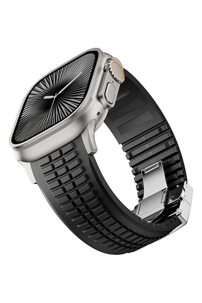 Apple Watch / Ultra Uyumlu AquaLink Kordon Monolith Gümüş Toka