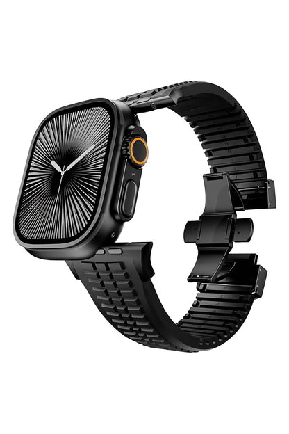 Apple Watch / Ultra Uyumlu AquaLink Kordon Monolith Siyah Toka