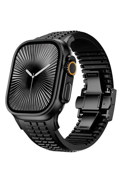 Apple Watch / Ultra Uyumlu AquaLink Kordon Monolith Siyah Toka