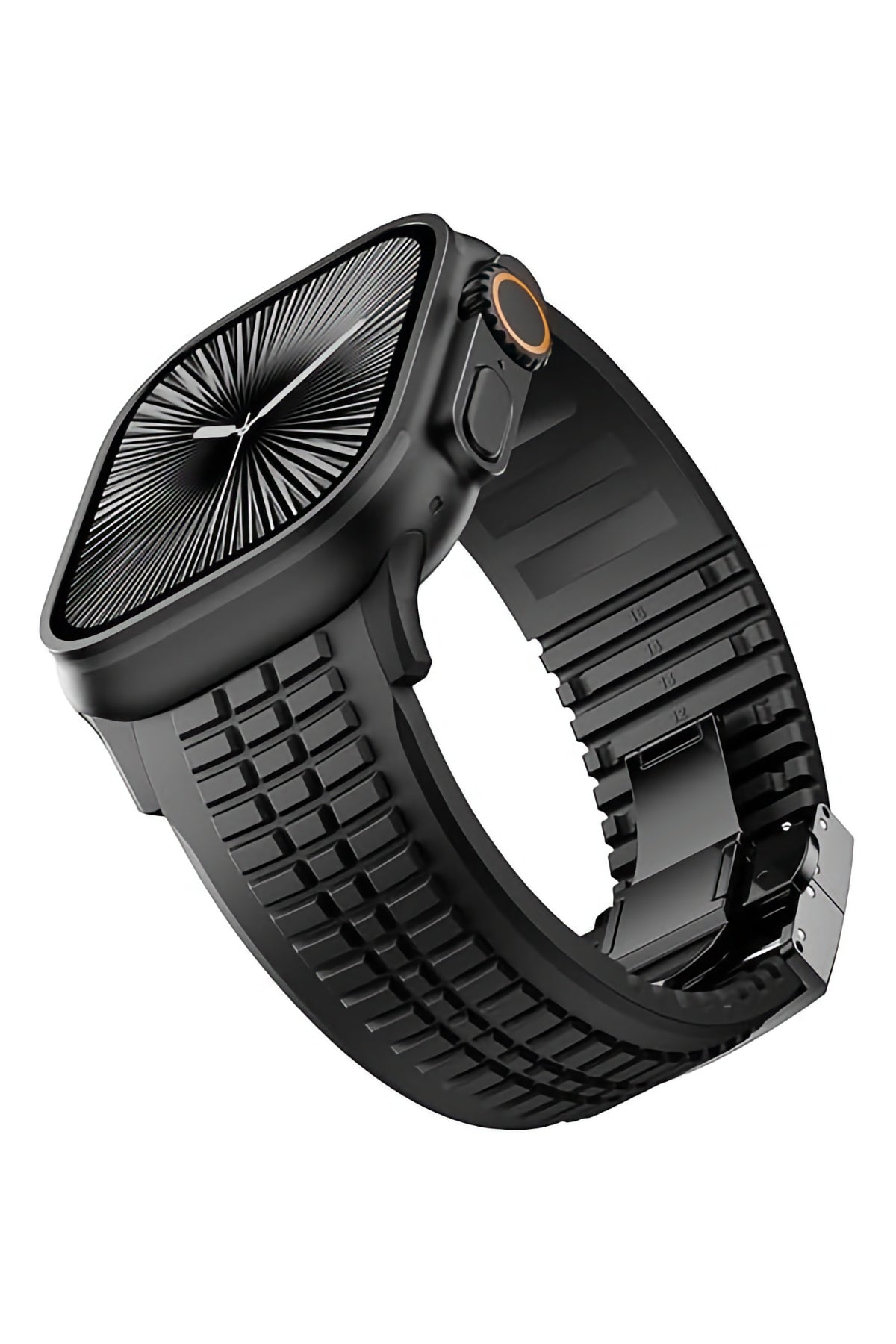 Apple Watch / Ultra Uyumlu AquaLink Kordon Monolith Siyah Toka
