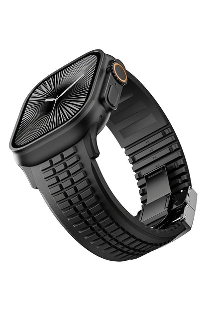 Apple Watch / Ultra Uyumlu AquaLink Kordon Monolith Siyah Toka