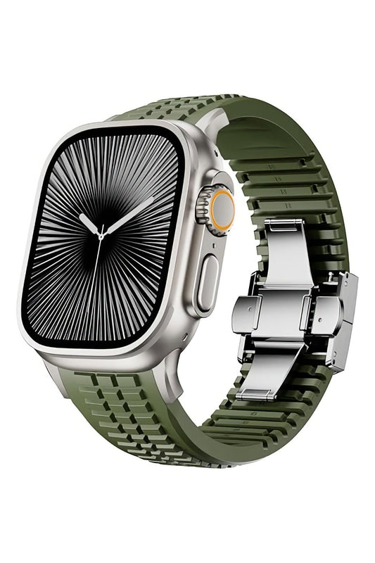 Apple Watch / Ultra Uyumlu AquaLink Kordon Vanguard Gümüş Toka
