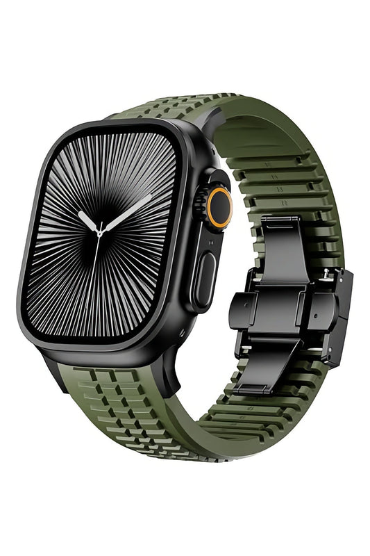 Apple Watch / Ultra Uyumlu AquaLink Kordon Vanguard Siyah Toka