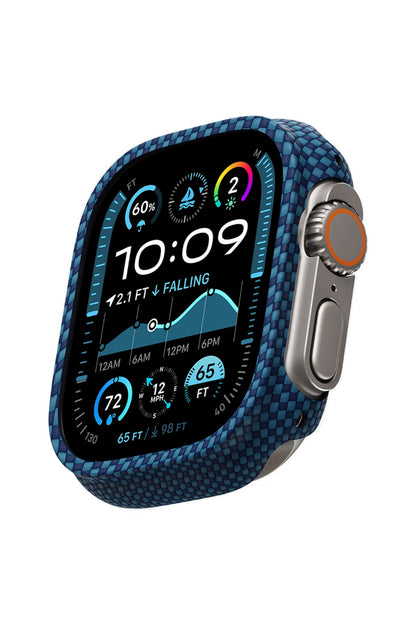 Aramid Fiber 600D Apple Watch Ultra 49mm Uyumlu Kasa Koruyucu Mavi