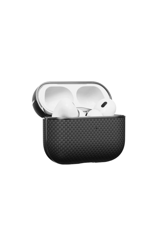 Aramid Fiber MagSafe Uyumlu AirPods Pro 3 Kılıf Black-Gray Twill