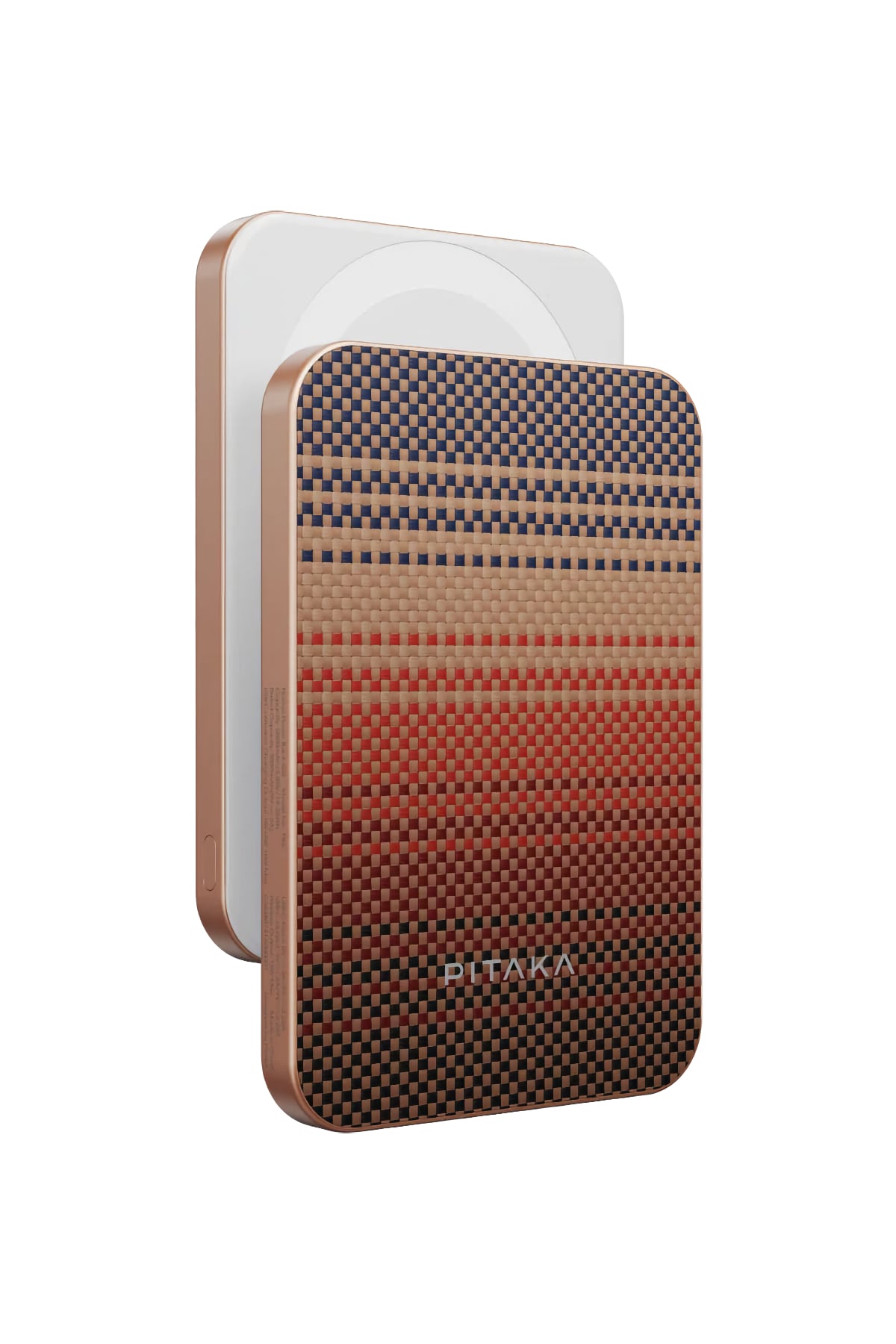 Pitaka Aramid Fiber Qi2 Magsafe uyumlu Manyetik Powerbank Sunset