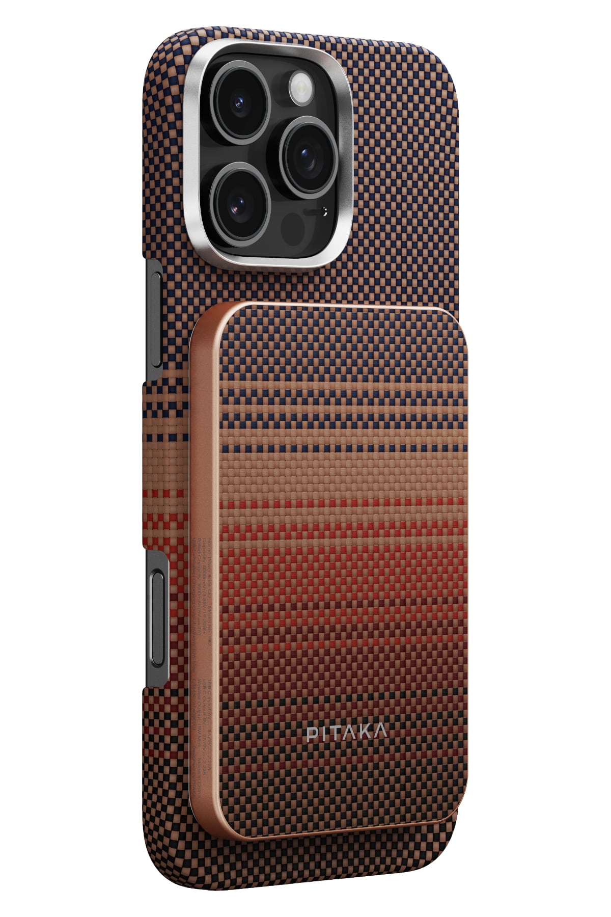 Pitaka Aramid Fiber Qi2 Magsafe uyumlu Manyetik Powerbank Sunset