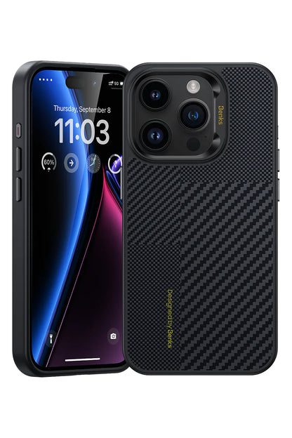 Benks Montage Hybrid Armor Pro Kevlar iPhone 15 Pro Magsafe Uyumlu Kevlar Kılıf
