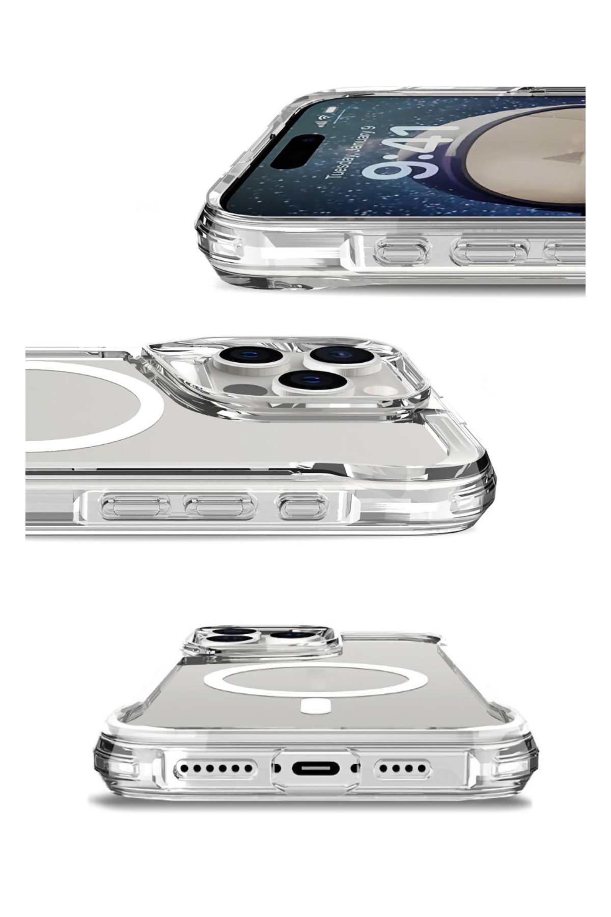 Artoncase Apple iPhone 16 Pro Max Magsafe Uyumlu Shield Şeffaf Kılıf