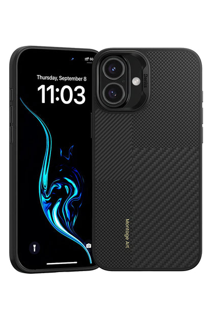 Benks Montage ArmorPro iPhone 16 Plus Magsafe Uyumlu Karbon Fiber Kevlar Kılıf