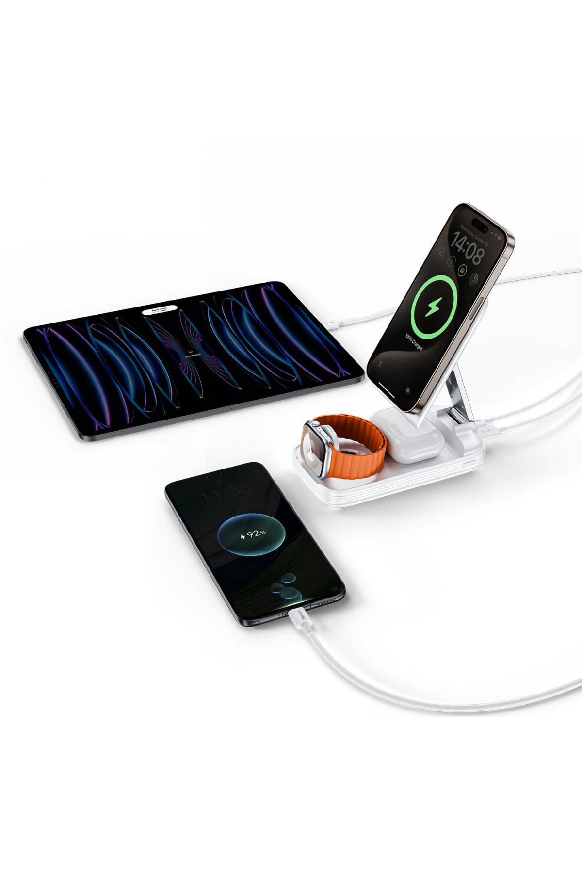 Benks MP13 5in1 Katlanabilir Kablosuz Şarj Standlı Powerbank 15W 10000mAh