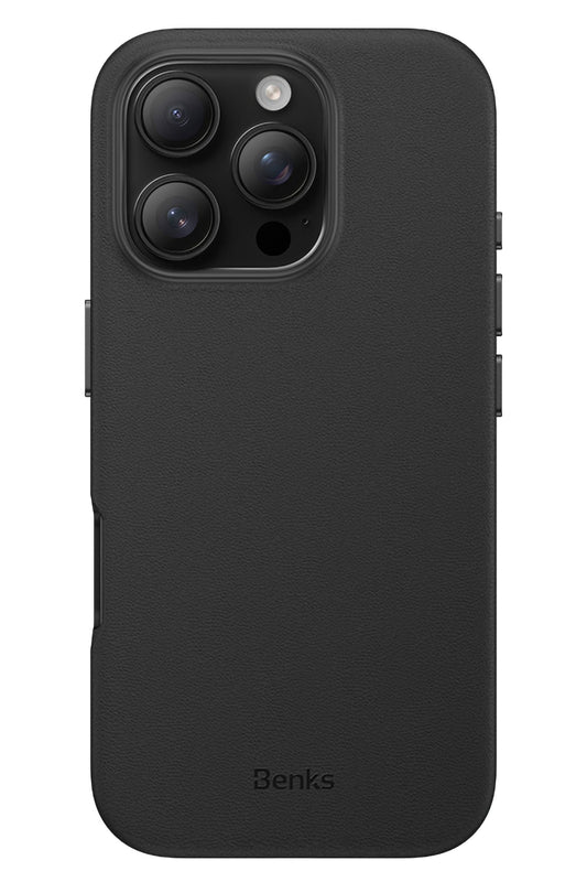 Benks VitaPro iPhone 16 Pro Max Magsafe uyumlu PU Deri Kılıf Siyah