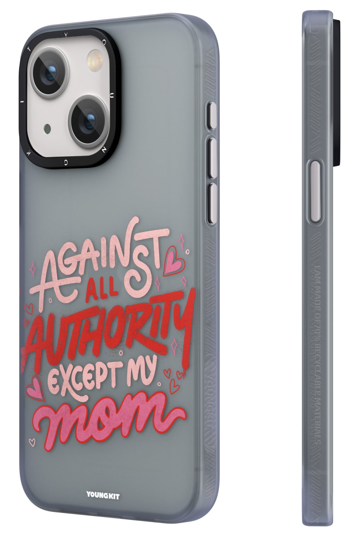 Youngkit Sweet Language Bethany Green Tasarımlı iPhone 13 / 14 uyumlu Kılıf Gri
