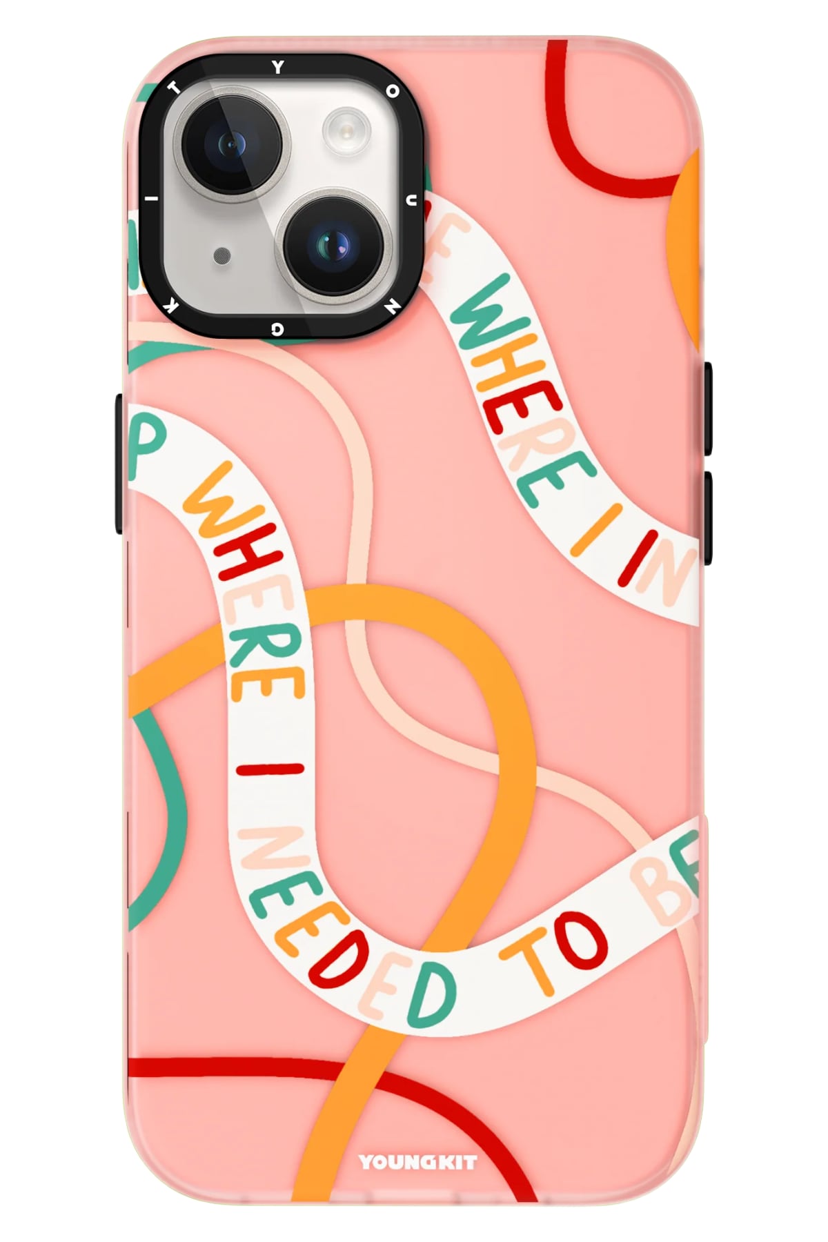 Youngkit Sweet Language Bethany Green Tasarımlı iPhone 13 / 14 uyumlu Kılıf Kum Pembe