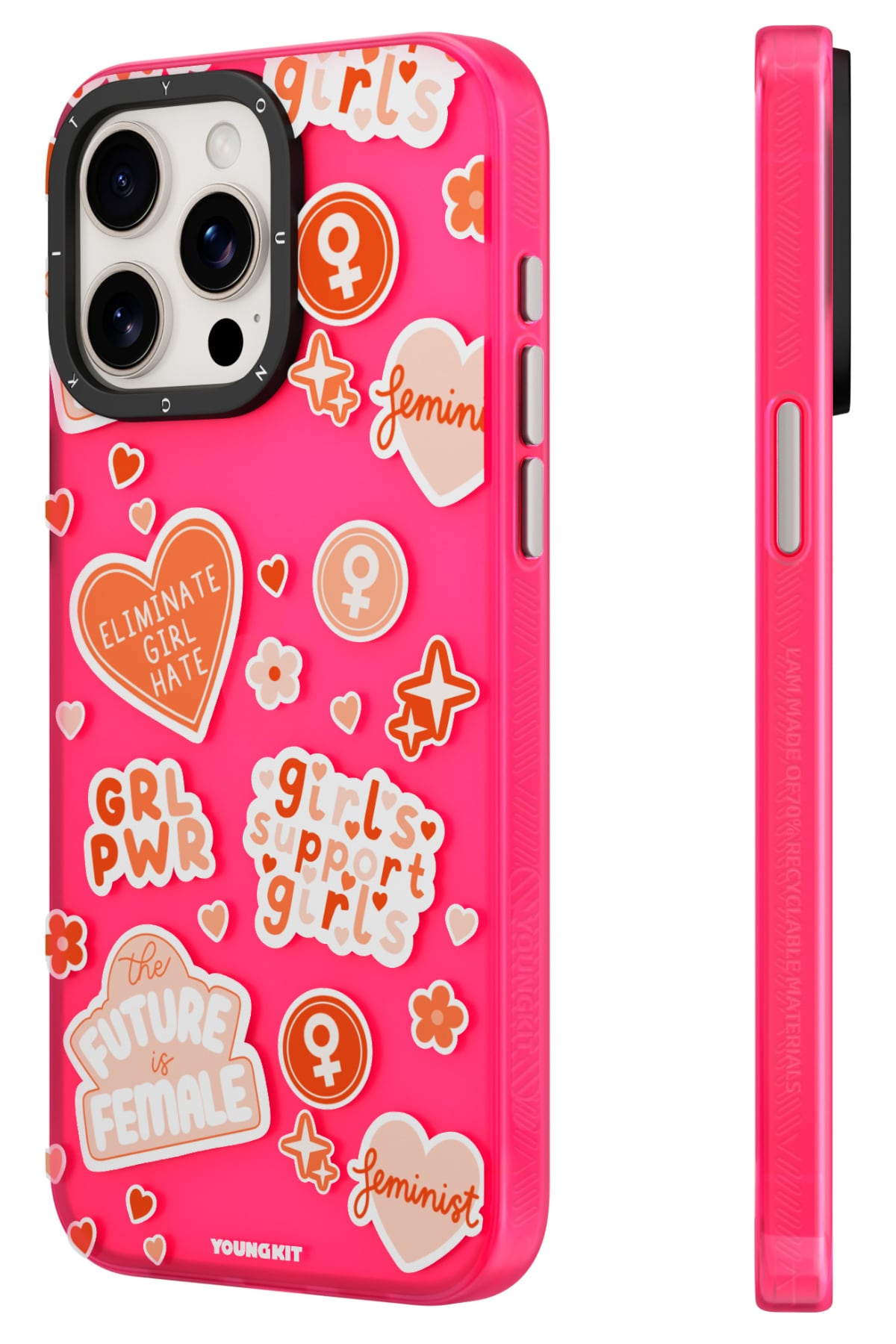 Youngkit Sweet Language Bethany Green Tasarımlı iPhone 14 Pro uyumlu Kılıf Pembe