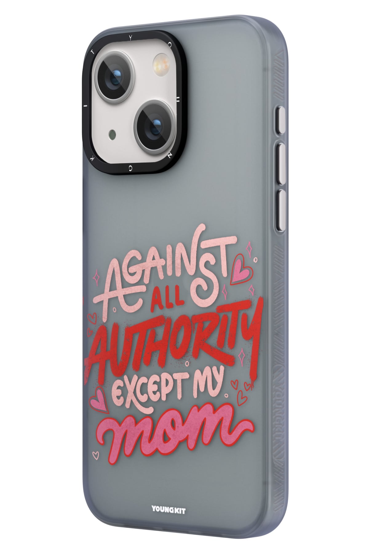 Youngkit Sweet Language Bethany Green Tasarımlı iPhone 15 uyumlu Kılıf Gri