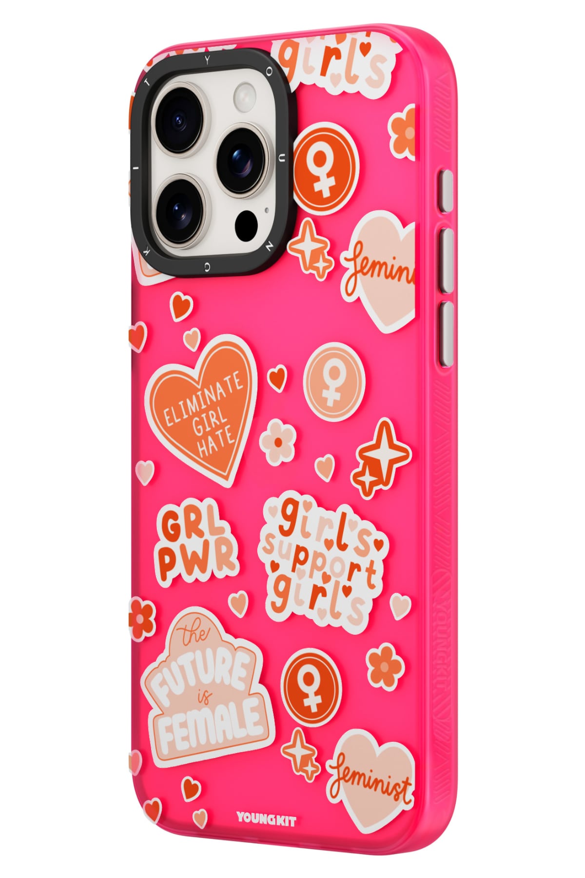 Youngkit Sweet Language Bethany Green Tasarımlı iPhone 15 Pro Max uyumlu Kılıf Pembe