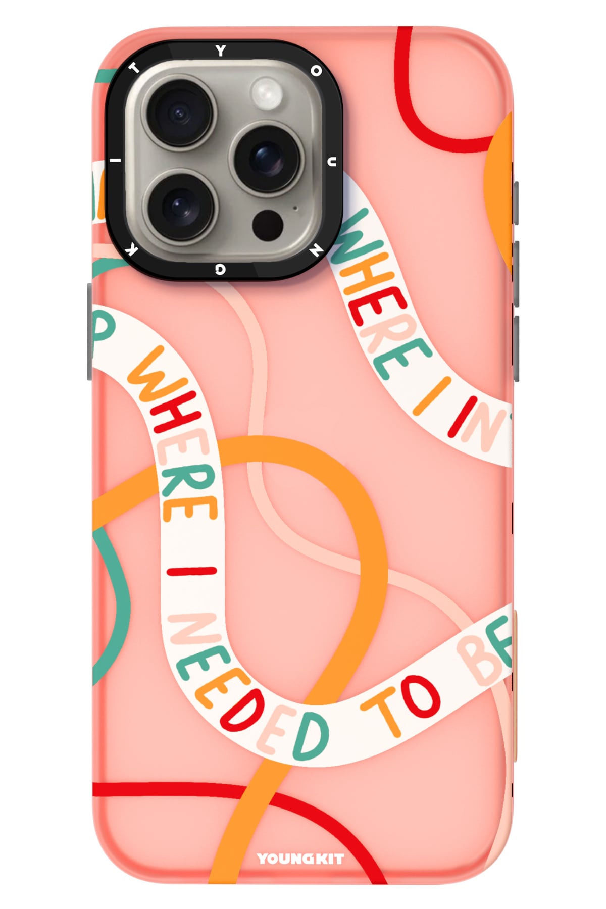 Youngkit Sweet Language Bethany Green Tasarımlı iPhone 15 Pro uyumlu Kılıf Kum Pembe