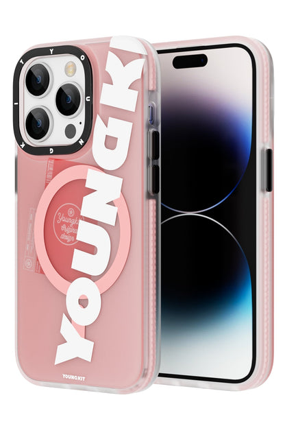 Youngkit Binfen iPhone 14 Pro Magsafe Pembe Kılıf