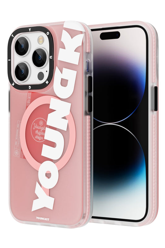 Youngkit Binfen iPhone 14 Pro Magsafe Pembe Kılıf