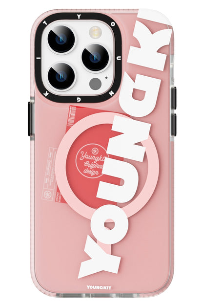 Youngkit Binfen iPhone 14 Pro Magsafe Pembe Kılıf