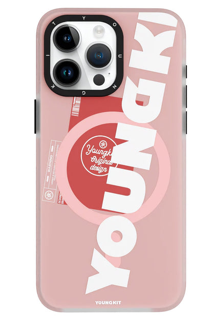 Youngkit Binfen iPhone 15 Pro Max Magsafe Uyumlu Pembe Kılıf