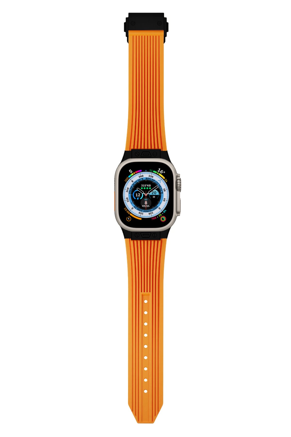 Apple Watch Uyumlu Streamlined Silikon Kordon Black Burnt