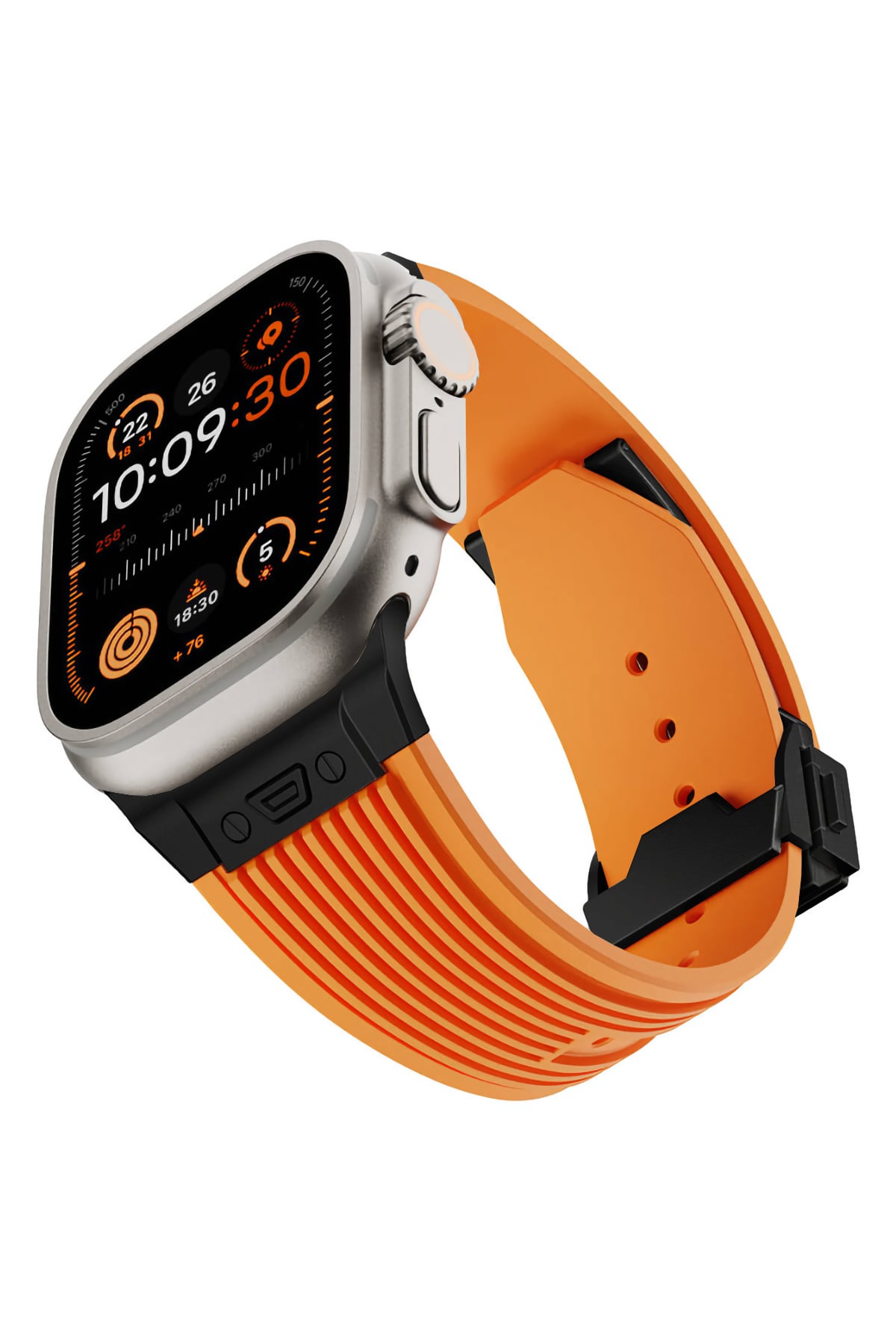 Apple Watch Uyumlu Streamlined Silikon Kordon Black Burnt