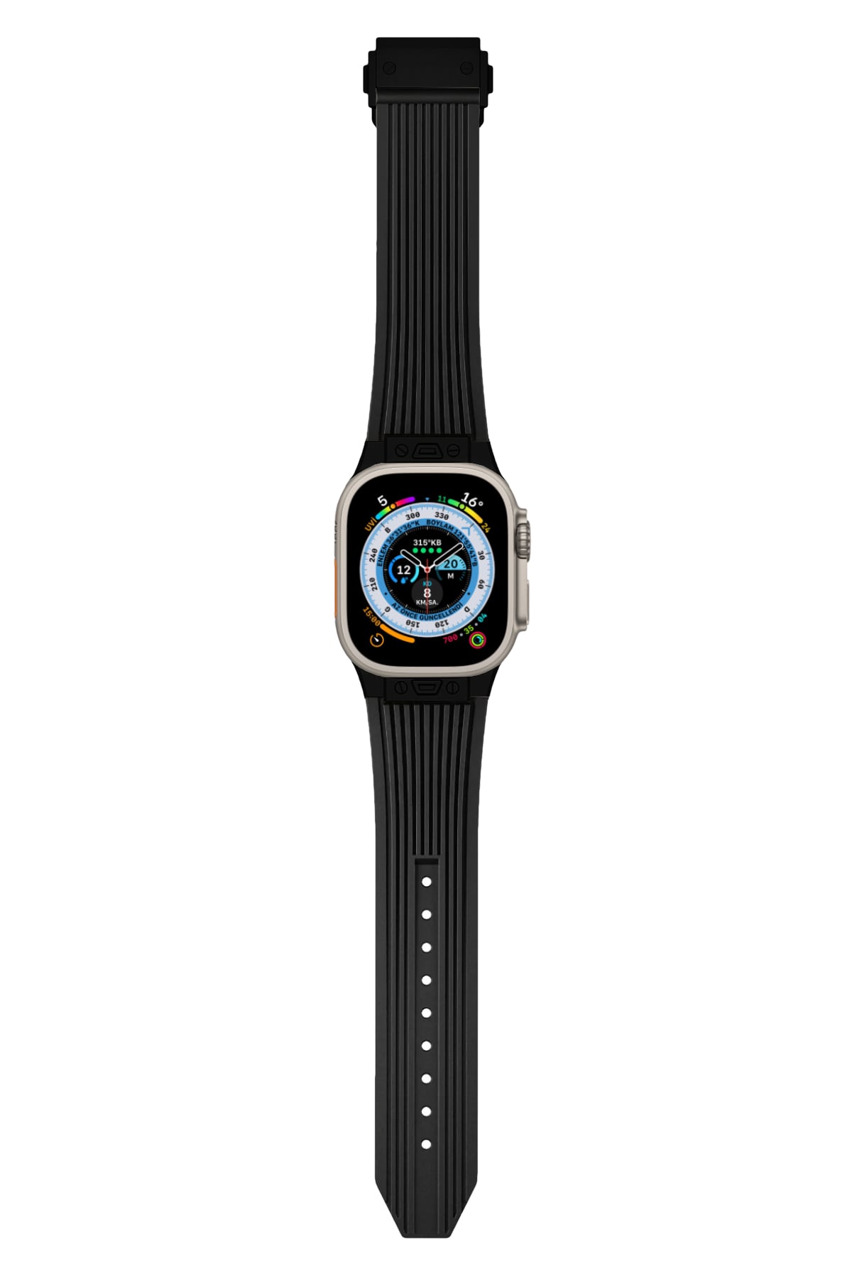 Apple Watch Uyumlu Streamlined Silikon Kordon Black Olido
