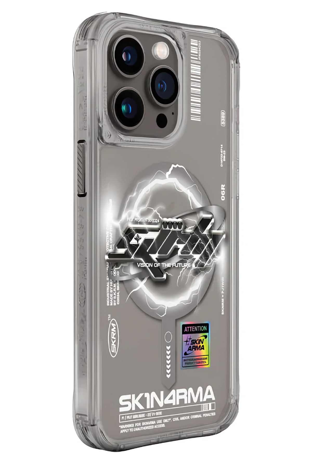 SkinArma iPhone 15 Pro Magsafe Uyumlu Bolt Kılıf Gri