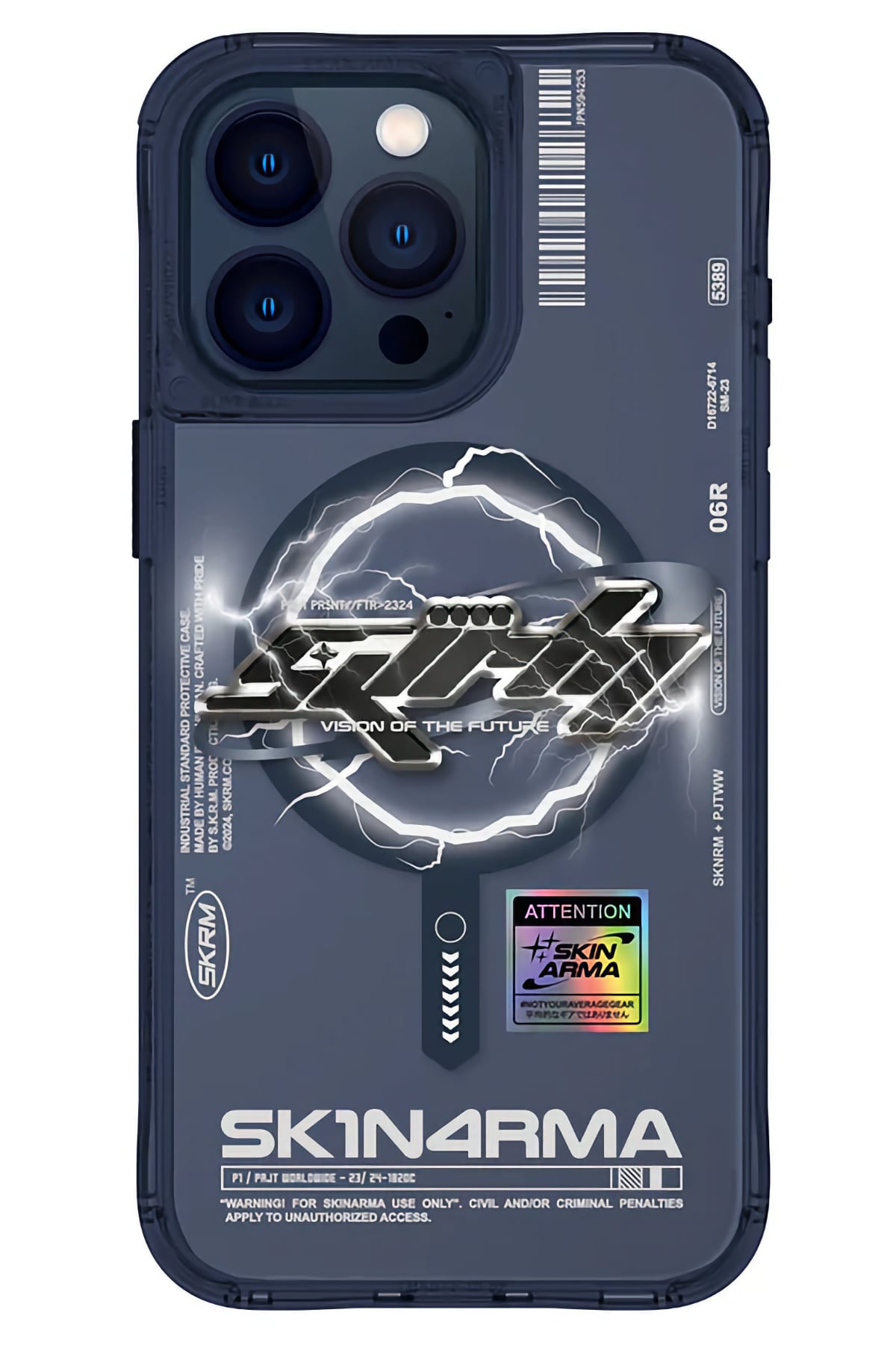 SkinArma iPhone 15 Pro Max Magsafe Uyumlu Bolt Kılıf Mavi
